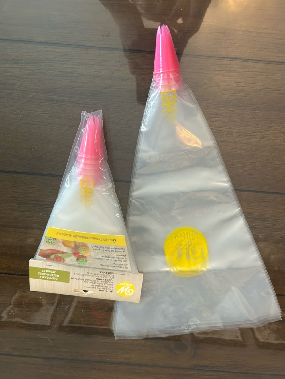 Disposable Pink-Tip Decorating Bags - Set of 6